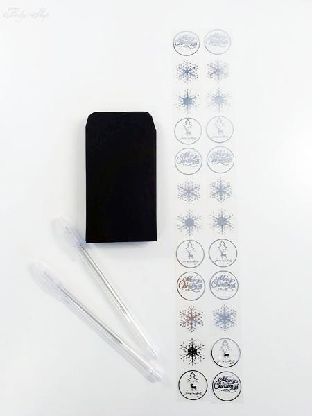 Weihnachtsset Briefumschläge mit Stift + Aufkleber